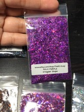 50g Solvent Resistant IRREGULAR CUT SHAPE Glitter HOLO PURPLE ART Nail Craft