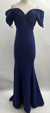 MGNY Madeline Gardner New York Women's Sapphire Long Formal Dress 72725 Size 4