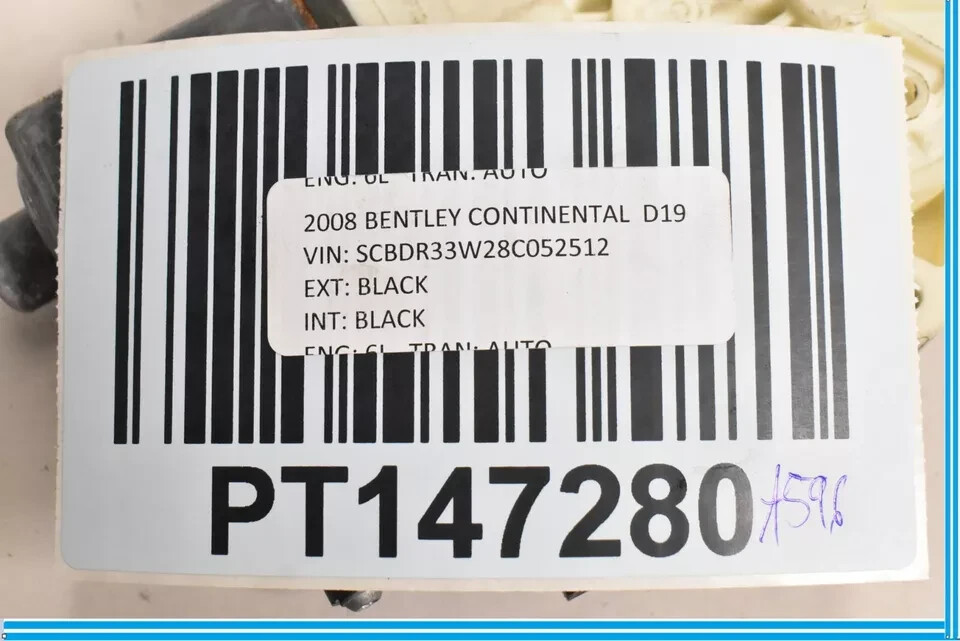 Bentley Continental GTC Speed Rear Right Side Quarter Window Regulator Motor OEM