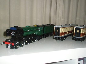 Lego Train - Custom Flying Scotsman + 2x Carriages - New - emerald 10194 21344