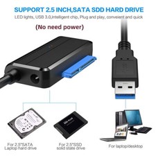 CABLECY 22 Pin Adapter Cable Desktop Laptop USB 3.0 to Angled SATA 2.5" 3.5inch