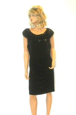 Evening Formal Short Cocktail Dress Sears Black Dresses NWT* SPENSE Black  Sequence Polyester Evening Dress