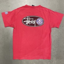 Vintage 90s Stussy Spellout Tee Shirt M Medium Skate Surf Single Stitch USA Made