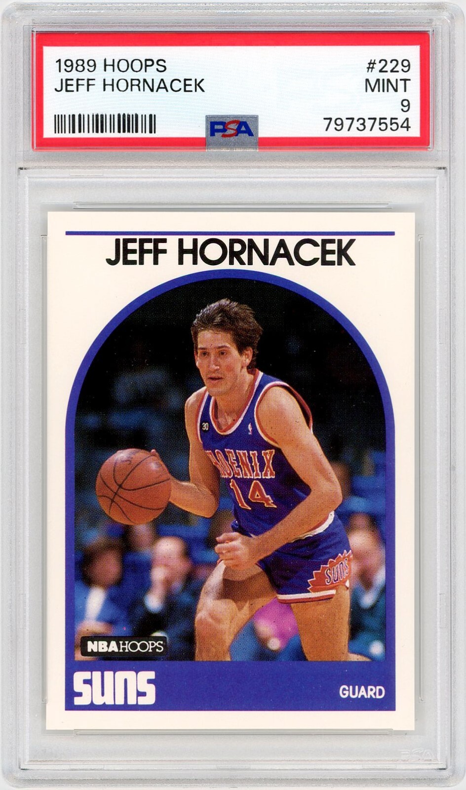 1989-90 Hoops #229 Jeff Hornacek Phoenix Suns RC - Rookie / MINT PSA 9 *7554