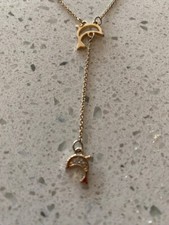 Mommy And Baby Dolphin Necklace 19"