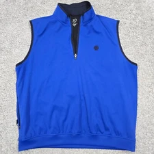 Zero Restriction Mens Golf Vest 1/4 Zip Performance Blue Size XL Outdoor Active