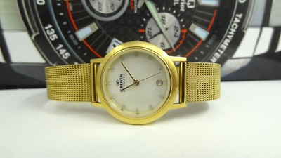 GRENEN DENMARK M-23SGGW GOLD TONE MOTHER OF PEARL DIAL WOMEN'S WATCH