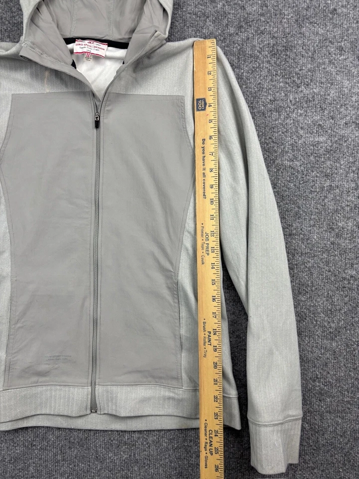 Giro 运动设计骑行夹克女式大号灰色全拉链连帽拇指孔 — 第 4/4 张图片