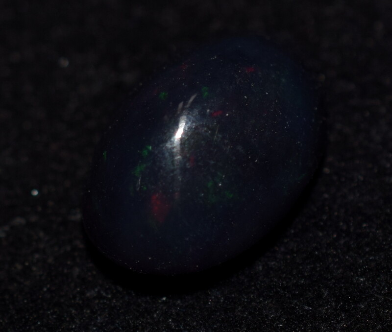 Ethiopian Black Opal Cabochon Loose Gemstone Multi Fire Top Quality