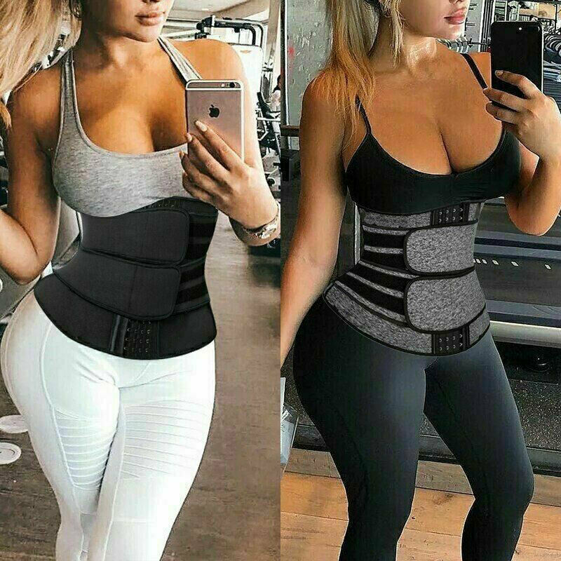 Double Control Waist Trainer Shaper Loss Weight Cincher Exercise Sport Belt USA