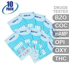 NEW Mintegrity Drug Test 6-Panel Dip Card Urine Home Kit 10-Pack #MI-WDOA-564