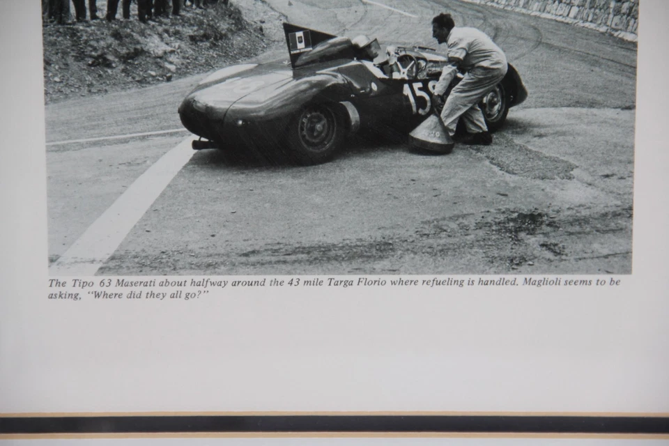 Винтажный гоночный автомобиль Maserati Maglioli No15 ретро холщовый принт в рамке - Изображение 3 из 4