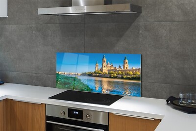 Tulup Küchenrückwand Spritzschutz aus Glas 125x50 Spanien Kathedrale von Fluss