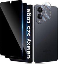 For Samsung Galaxy S25 Edge Privacy Glass + Camera Anti Spy Screen Protector 9H