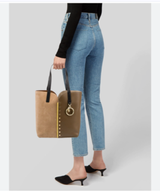 See By Chloe GAIA Two-tone Leather & Suede Carry-all Tote Dark 