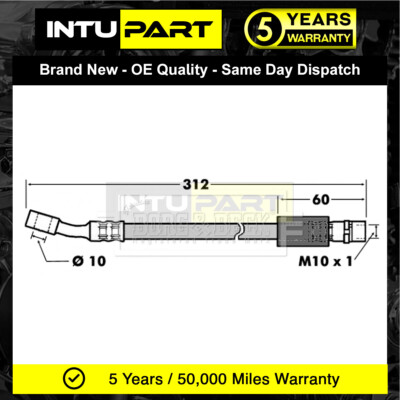 Fits Vauxhall Corsa 2000-2007 Combo 2001-2012 IntuPart Front Brake Hose