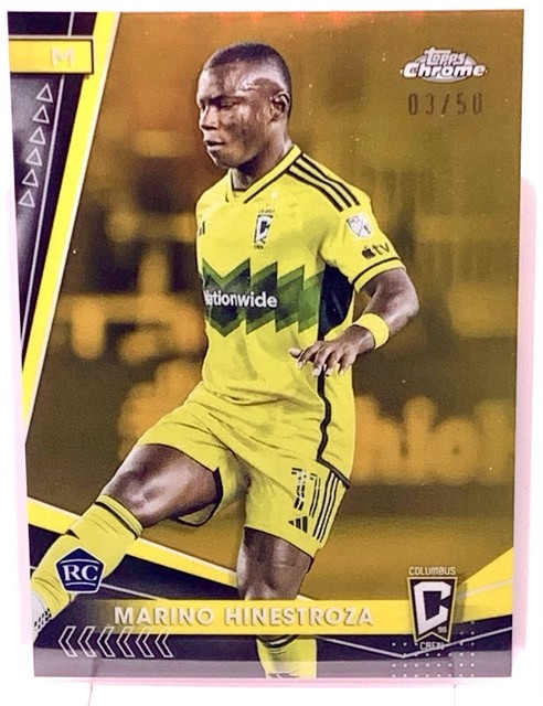 Marino Hinestroza 2024 Topps Chrome MLS Gold /50 Rookie Columbus Crew RC