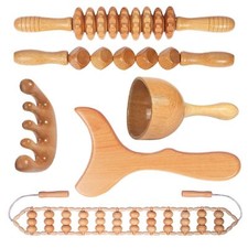 Wood Therapy Massage Tools Maderoterapia Kit Body Sculpting Tools for Lymphat...