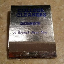 College cleaners vintage matchbook Sacramento California the beauty treatment 