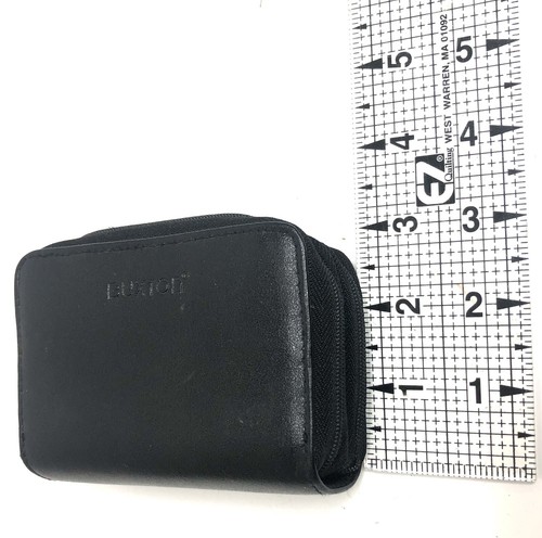 Buxton Leather Wallet Black Accordion Double Zip Coin Purse - Picture 11 of 11
