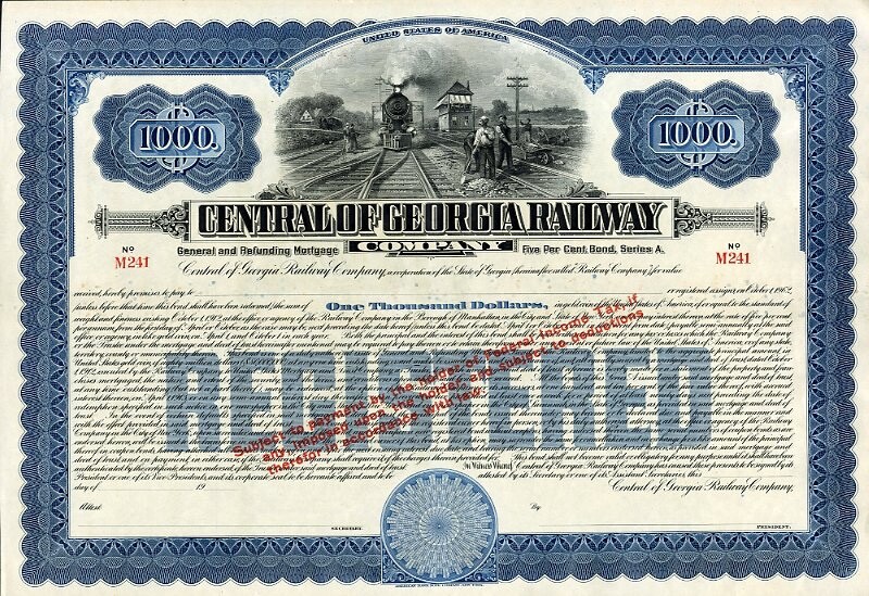 19__ Central of Georgia RW Bond Certificate