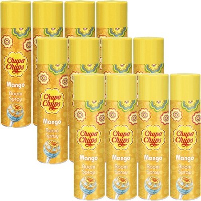 12x Chupa Chups Raumspray Lufterfrischer Mango - 300ml - mit GRATIS Kühlschrankmagnet
