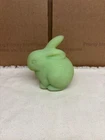 Fenton Uranium glass bunny rabbit figure green satin glows vintage
