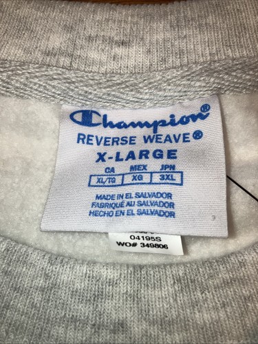 Champion Reverse Weave UNC Carolina Crewneck Sweatshirt Size XL Gray - Picture 3 of 6