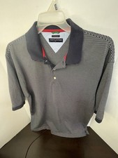 Mens Tommy Hilfiger Techno Dry Golf Polo Mens Navy Blue Striped Dims In Descrip
