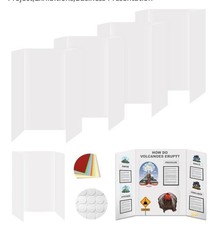 Pack Of 4 Tri Fold Poster Boards White Blank 13.8x21.2 Inches 4pcs Poster Boards