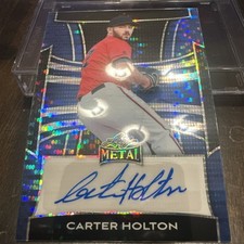 2025 Leaf Metal Baseball blue Carter Holton Prospect Auto RC #4/7 🔥📈
