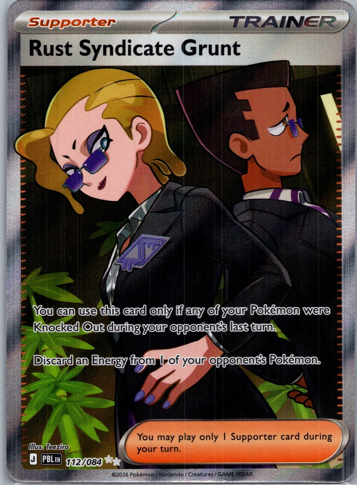 Rust Syndicate Grunt Holo Ultra Rare ME05: Pitch Black 112/084 NM
