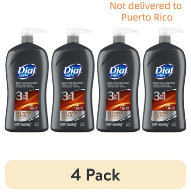 #ad Dial Men 3in1 Body Hair Face Wash Ultimate Clean 32oz 4PK $35.86