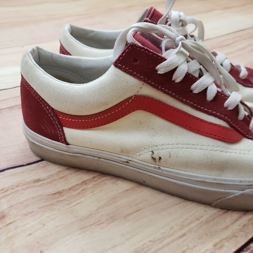 Vans Old Skool Shoes Mens 10 Red White Skate Skateboarding Lace Up Sneakers - Picture 3 of 9