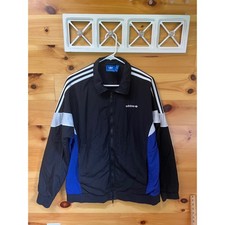 Adidas Originals Mens Colorblock Track Jacket Black Blue BS2237 Large
