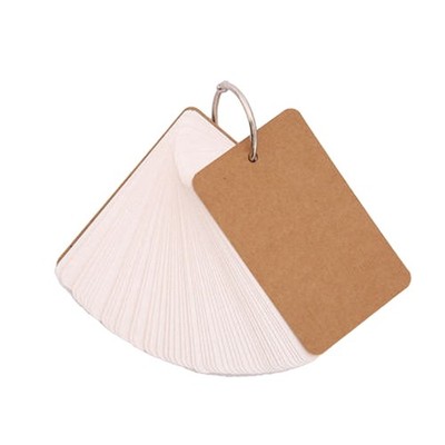 50Pcs Index Card Small Flashcard Unlined Study Card Note Card with Binder Rings