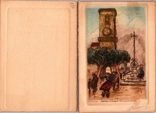 Schlumberger Etching Cannes-le-Suquet Un Coup de Mistral Signed Vintage Postcard