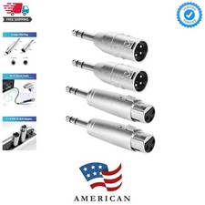 1/4" TRS Male to XLR Adapter 4 Pack - 1 Pair 6.35mm 1/4" to XLR Male/Female A...