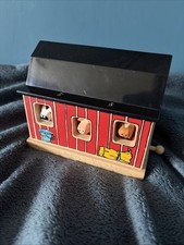 RARE VINTAGE BRIO WOODEN BARN FARM TRAIN TRACK TUNNEL POP OUT COW PIG HORSE