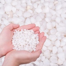2.0 LB White Aquarium Gravel Pebbles 3/8" Natural Decorative Aquarium Substra...