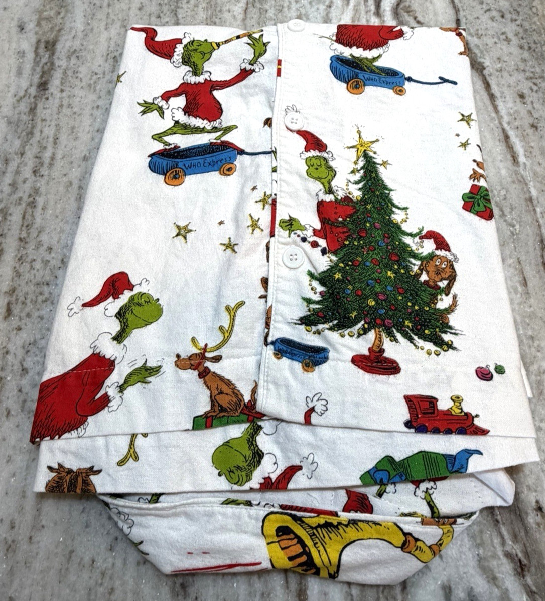Pottery Barn Teen Adult XS Dr. Seuss's The Grinch Flannel (Pajama Top Only) View 2