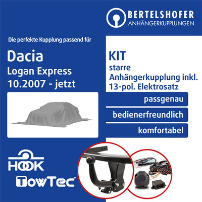 Für DACIA Logan Express Typ FS 10.2007-jetzt AHK starr +13pol sp. E-Satz TOP