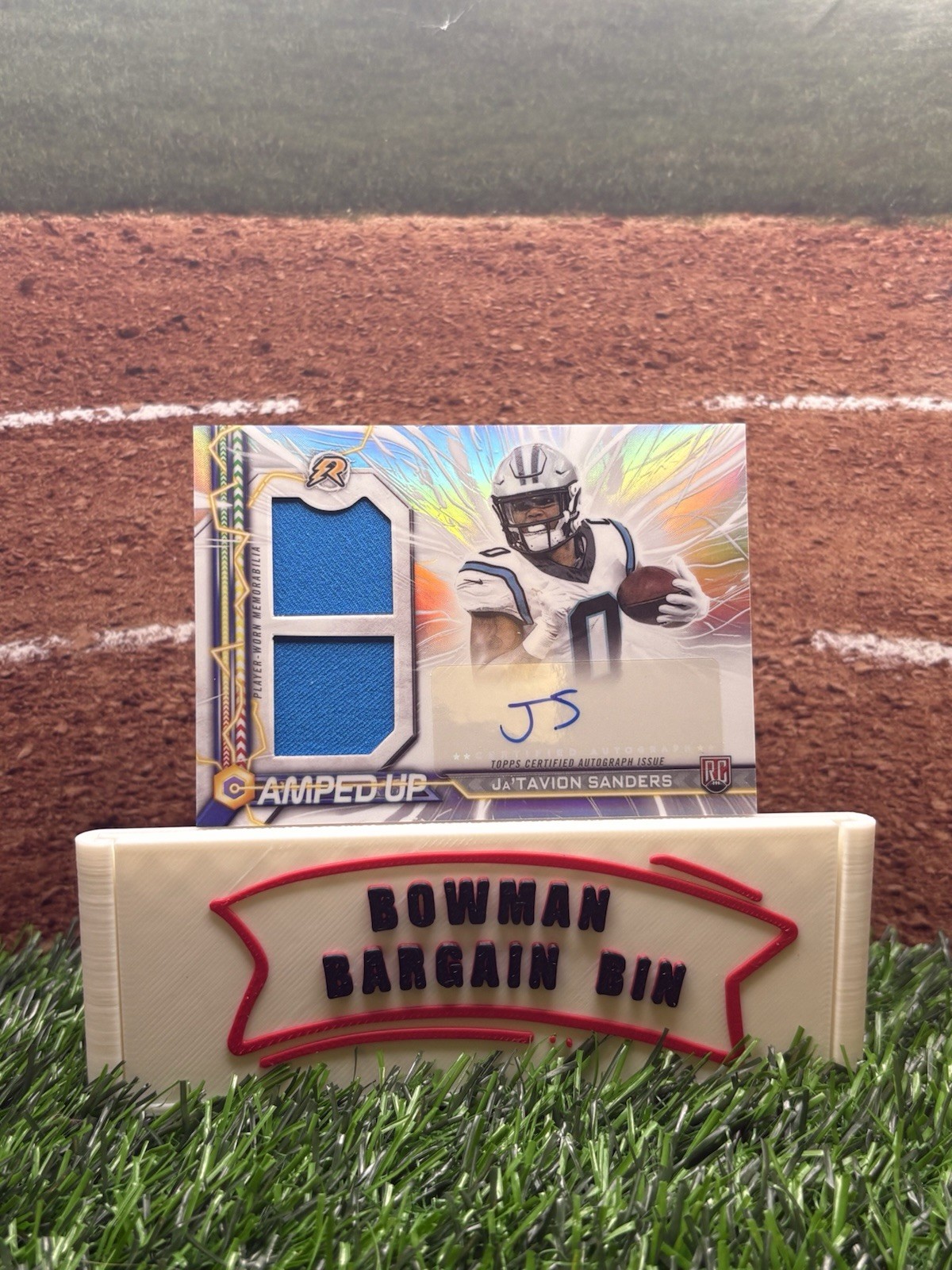 Ja'Tavion Sanders Topps Resurgence Amped Up Rookie Patch Autographs #AUJS Base