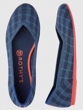 Rothys The Point Indigo Gingham Plaid Ballet ...