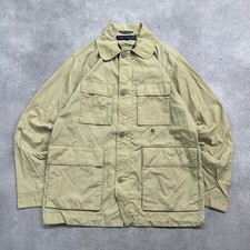 Tommy Hilfiger Field Jacket Mens Small 90s Crest Embroidered Coat, Beige