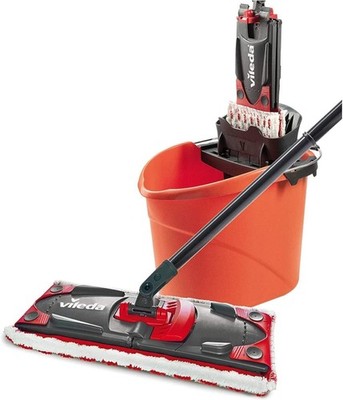 Vileda Ultramax 2in1 Floor Mop Complete Set Coral with Bucket & PowerPress