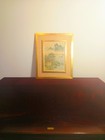 Antique Chinese  Landscape, Art Print 'Happy Holiday' People River Boat House — photo 1