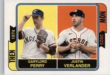 2023 Topps Heritage Then and Now #TAN6 Justin Verlander Garylord Perry - BB