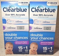 Lot Of 2 Pk ClearBlue Advanced Digital Test Kit 15 Ovulation  1 Pregnancy 06/27