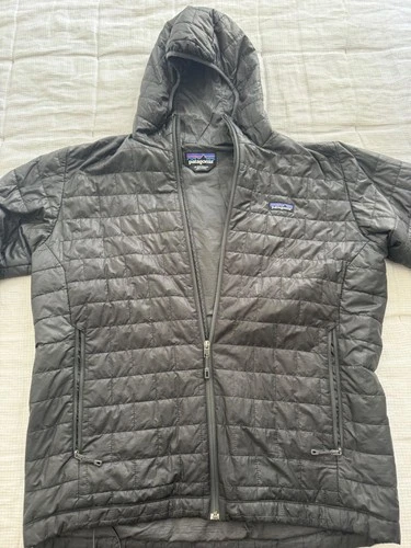 Patagonia Nano Puff Hoody Mens Gray Quilted Full Zip Insulated - product listing photo
